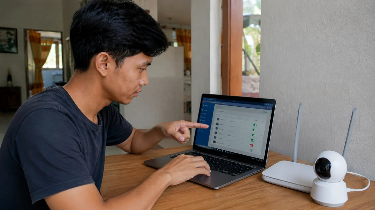 7. Cek pembatasan perangkat di router