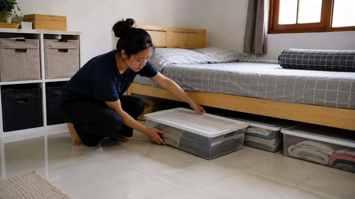 2. Manfaatkan Ruang di Bawah Tempat Tidur
