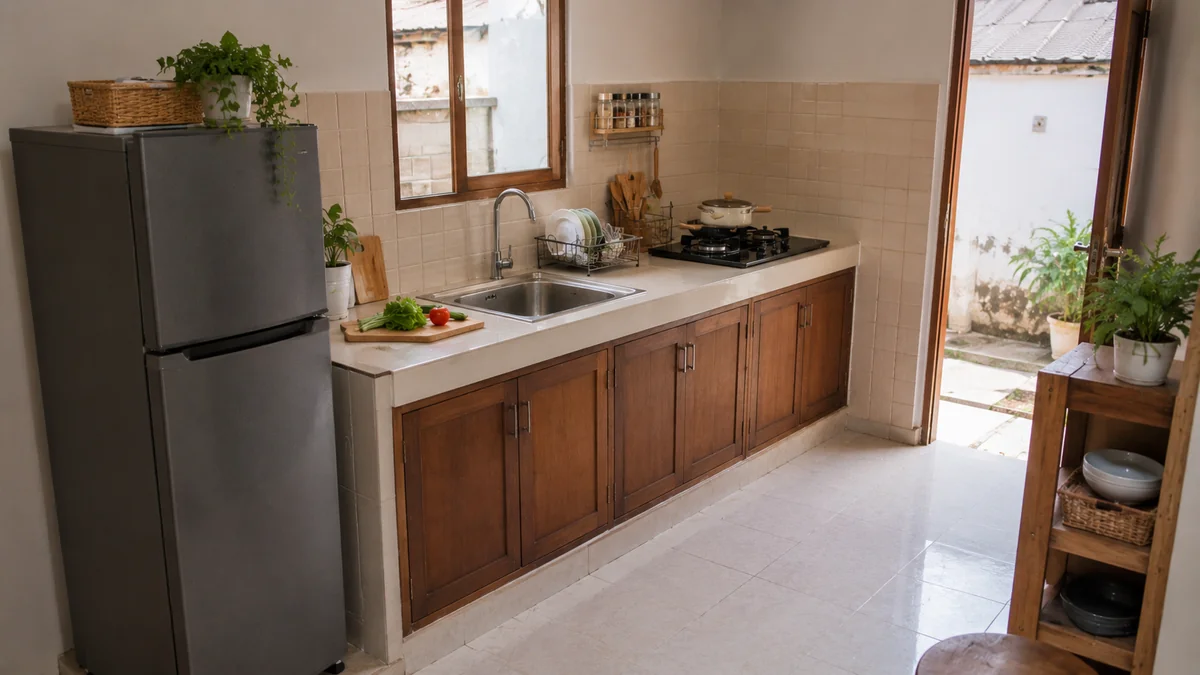7. Contoh Dapur Kecil Ukuran 2 × 3 Meter