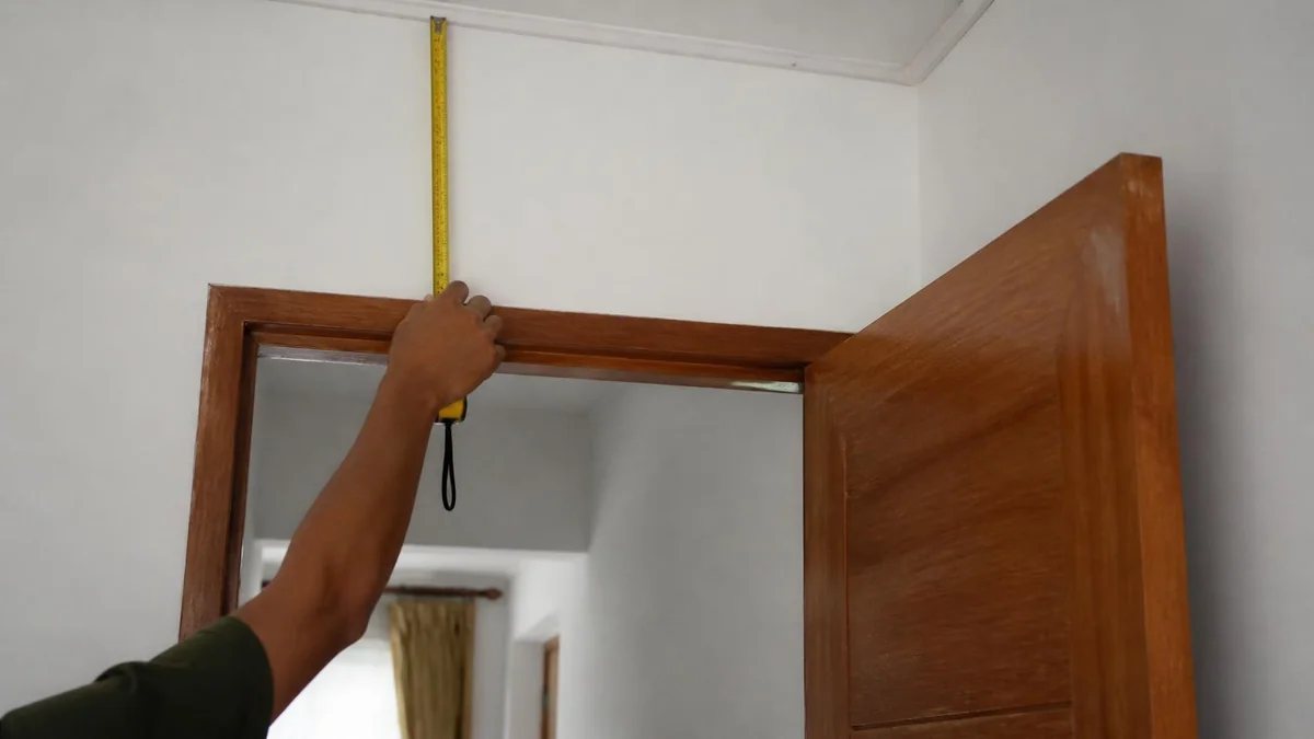 Ukur area dan ayunan pintu sebelum menentukan rak