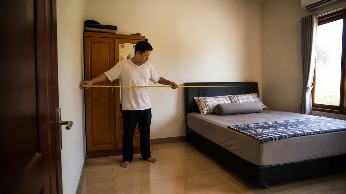 Ukur kondisi kamar sebelum memilih atau memindahkan lemari