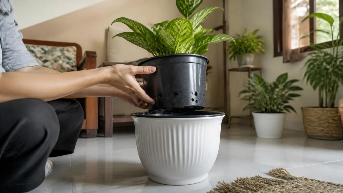 Pilih kedalaman pot sesuai arah akar