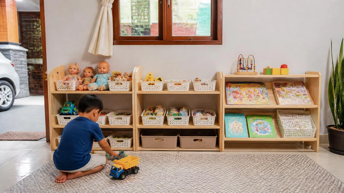 Pilih Wadah Penyimpanan yang Mudah Diakses Anak