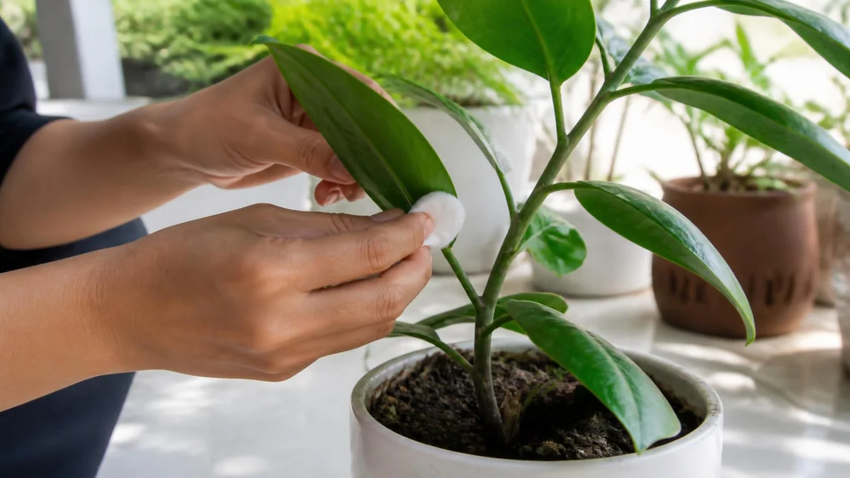 Tindakan berbeda untuk hama daun, batang, dan media