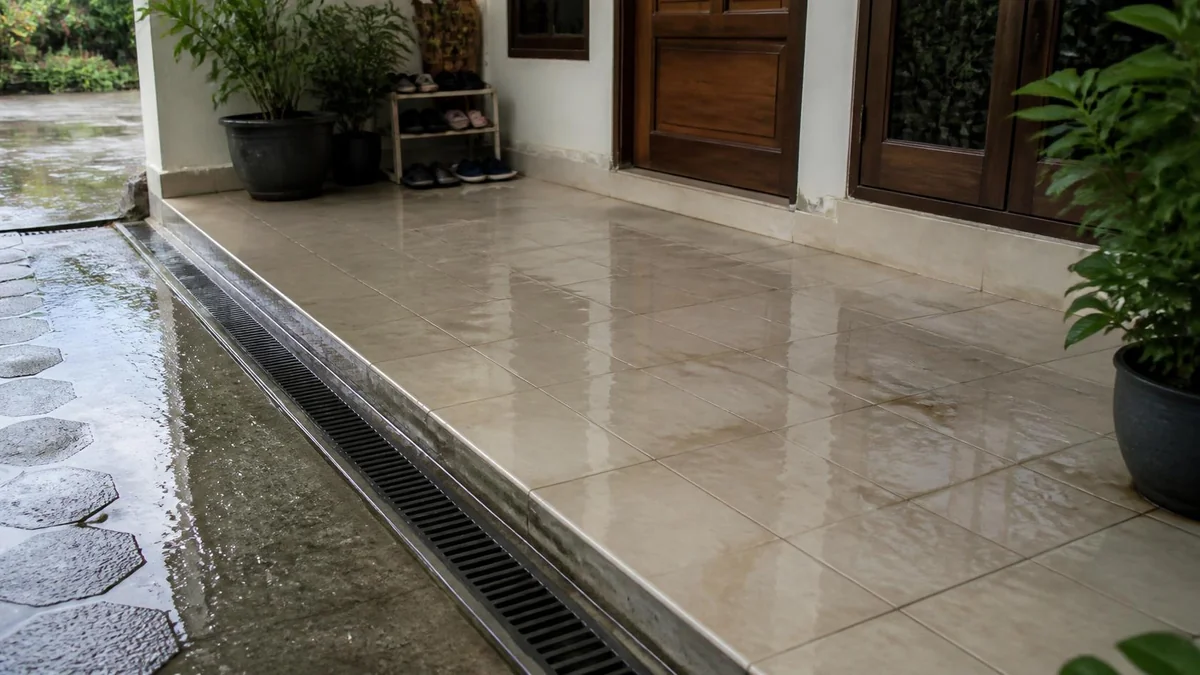 Atasi Genangan dan Cipratan dari Lantai Teras