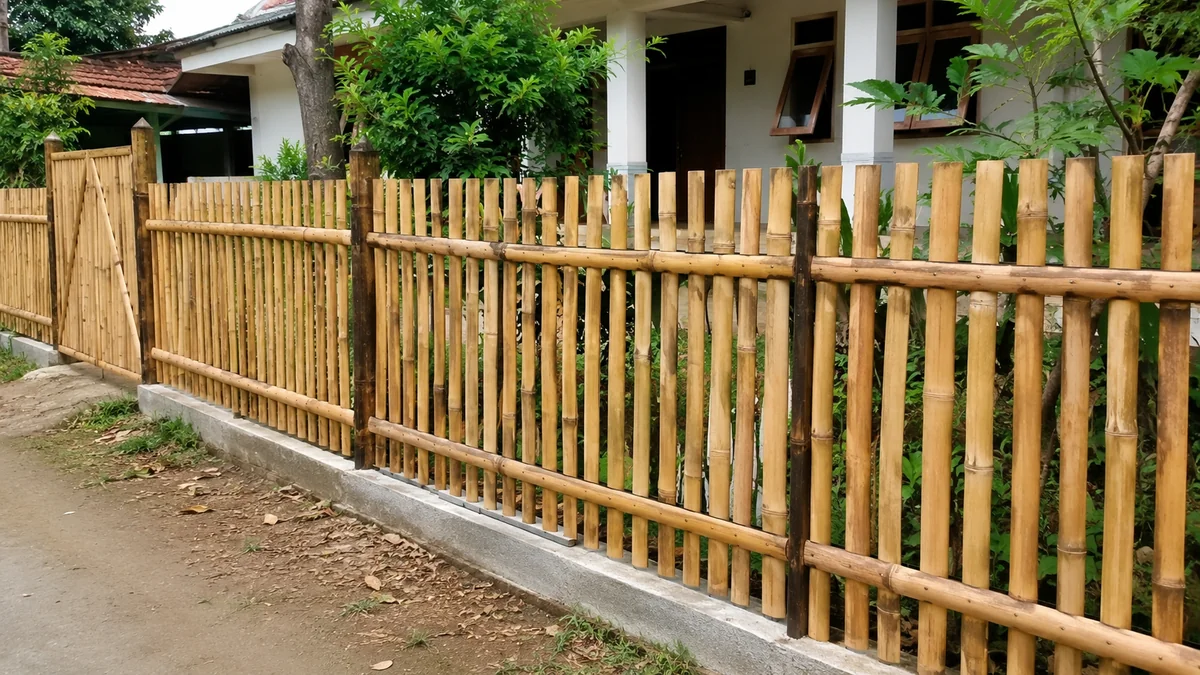 Cara Bikin Pagar Halaman Rumah dari Bambu