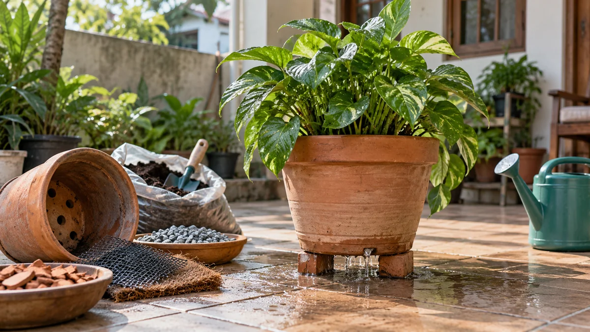 Cara Membuat Drainase Pot agar Air Tidak Menggenang