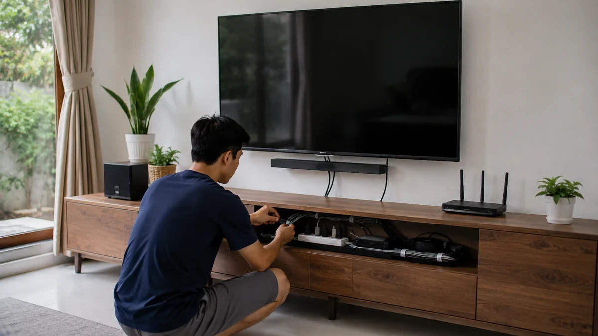 Cara Menata Kabel TV dan Elektronik Biar Nggak Berantakan