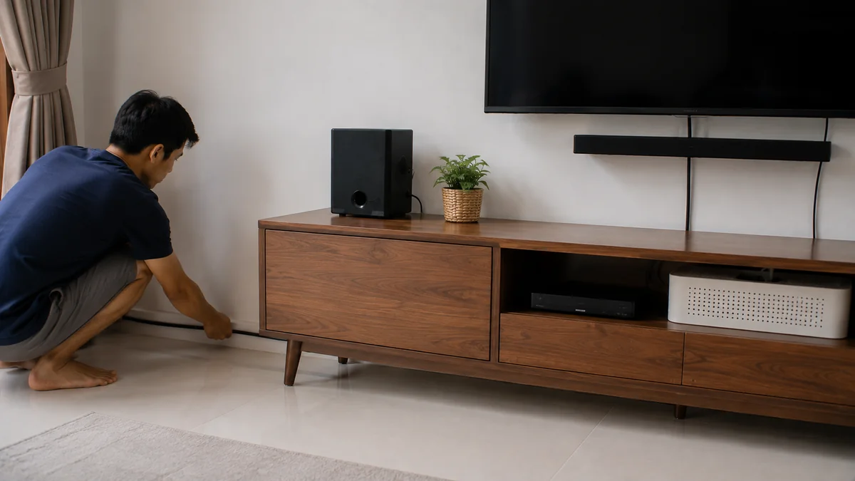 Ikuti garis furnitur atau dinding