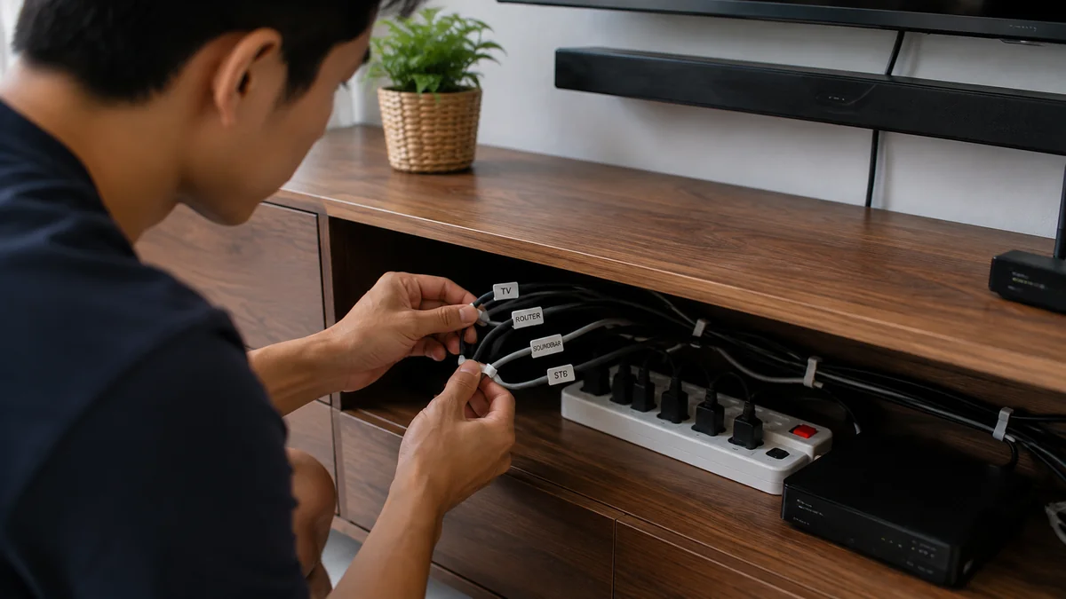 Beri label pada kabel yang mirip
