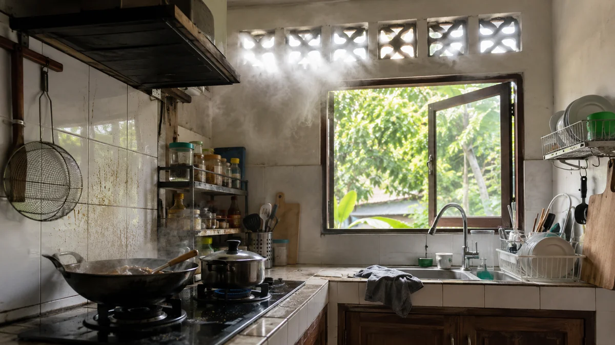 Cara Mengatasi Dapur Pengap dan Bau Masakan agar Udara Lebih Nyaman