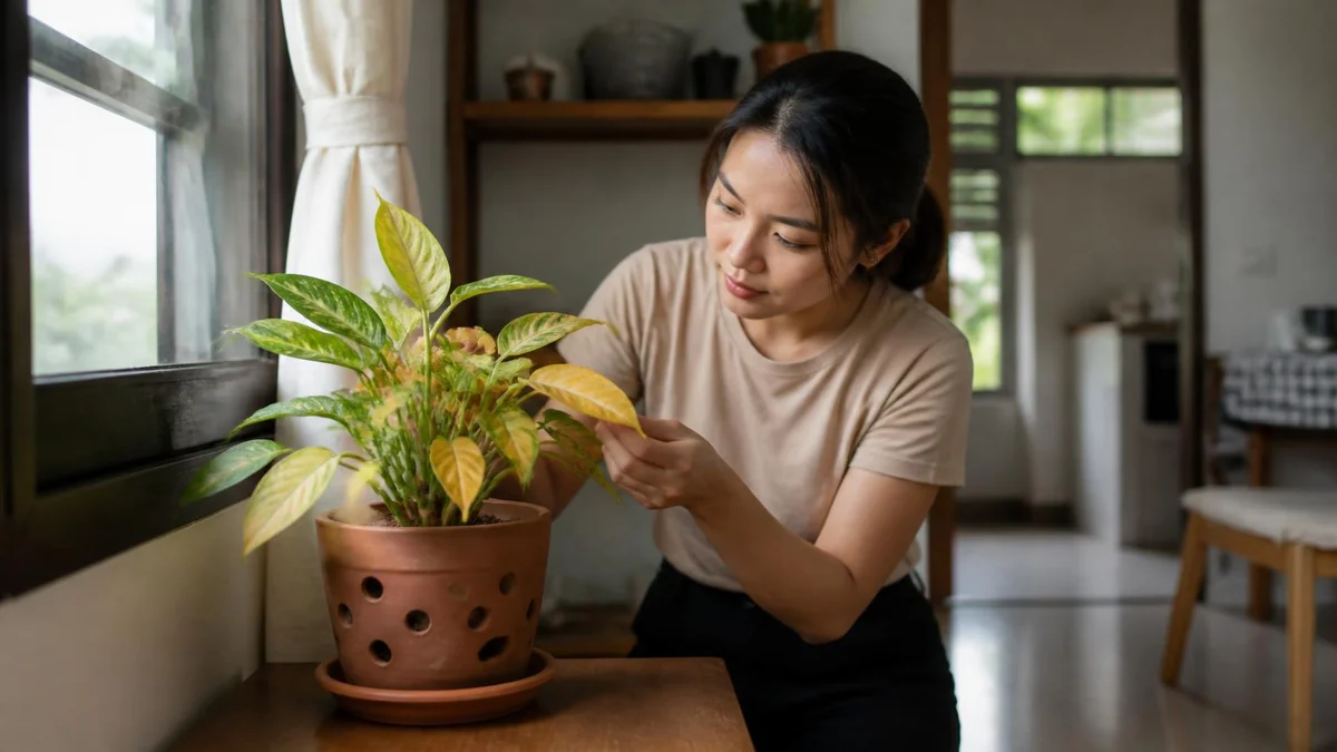 Cara Mengatasi Daun Tanaman Pot Menguning akibat Penyiraman yang Keliru