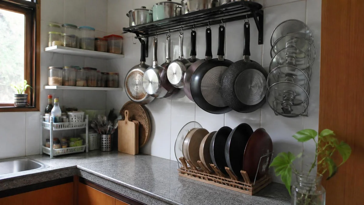 Cara Mengatur Penyimpanan Panci dan Wajan di Dapur Kecil