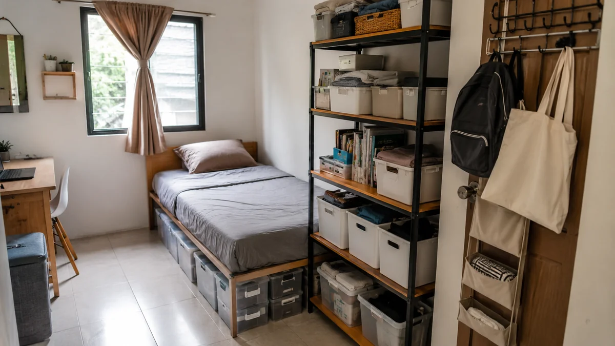Cara Menyimpan Barang di Kamar Sempit agar Hemat Tempat