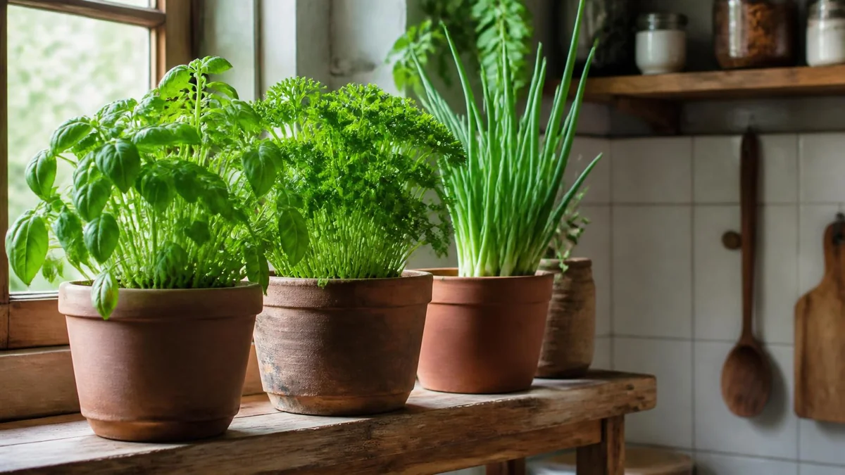 Kebun Bumbu Mini dekat Dapur: Tanam Kemangi, Seledri, dan Daun Bawang dalam Pot