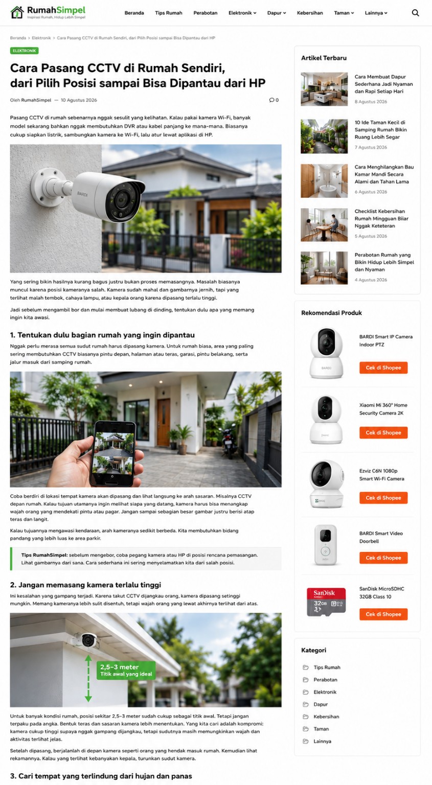 Cara Pasang CCTV di Rumah Sendiri, dari Pilih Posisi sampai Bisa Dipantau dari HP